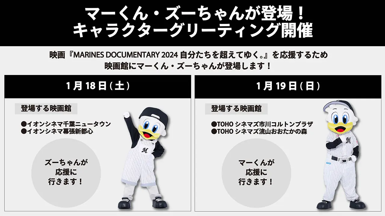 キャラクター・マーくんとズーちゃんが映画館に登場！