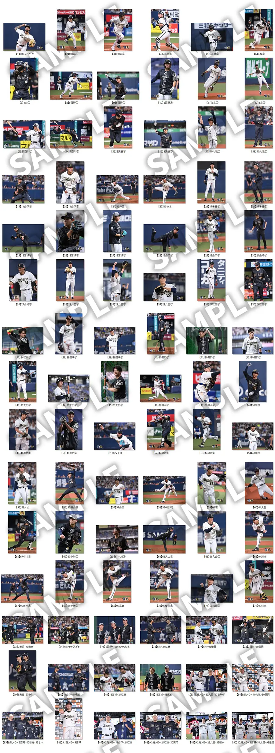 オリックス・バファローズ、9月・10月のマンスリーフォトをオンライン受注開始