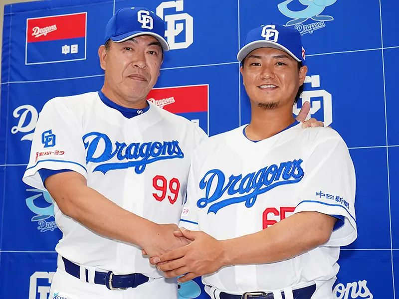 中日ドラゴンズに新加入した佐藤龍世選手の入団会見が行われました