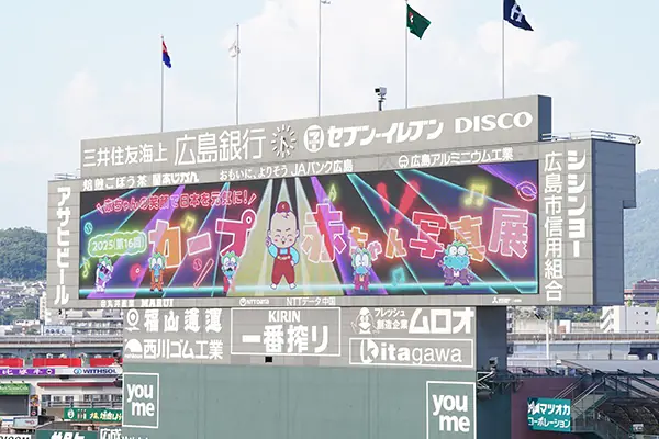 カープ赤ちゃん写真展が大型ビジョンで楽しめる！