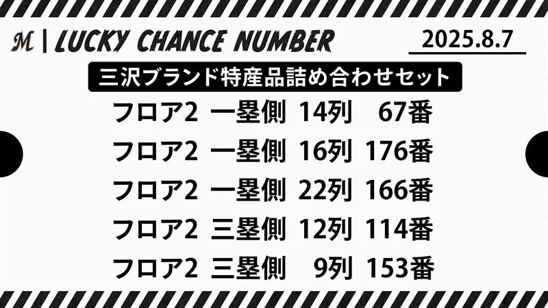 千葉ロッテマリーンズ主催「THIS IS MISAWA ナイター」の当選番号が発表されました