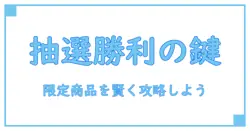 限定商品 抽選で知る！購入チャンスを掴むための知識とコツ