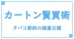 タバコのカートン買いでお得に！知っておきたい賢い購入方法と節約術