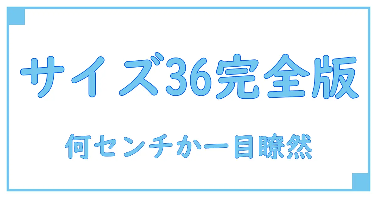 サイズ36は何センチ？驚くほどわかりやすい完全ガイド！