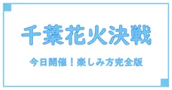 千葉市の今日開催される花火イベントの基礎知識と楽しみ方