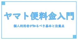 ヤマト メール便 料金 個人利用者が知っておくべき基本と注意点!