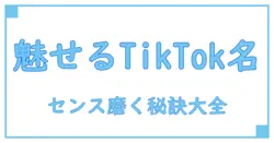 おしゃれなTikTokアカウント名の秘訣！センスを磨くための知識完全ガイド