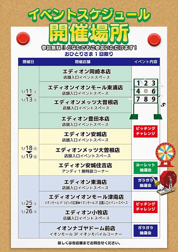 中日ドラゴンズ関連のドアラグッズがもらえるイベントが開催！