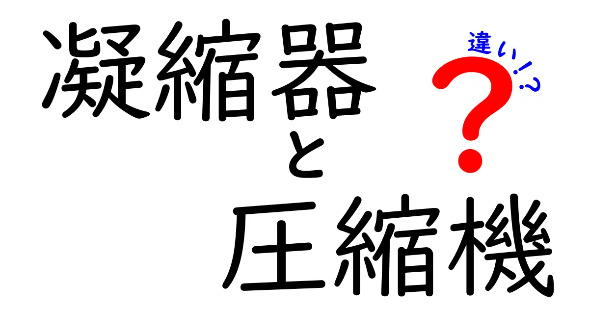 【わかりやすく解説】凝縮器と圧縮機の違いとは？仕組みや役割を徹底比較！