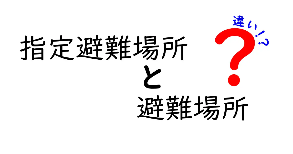 「指定避難場所」と「避難場所」の違いとは?知っておきたい防災の基本ポイント