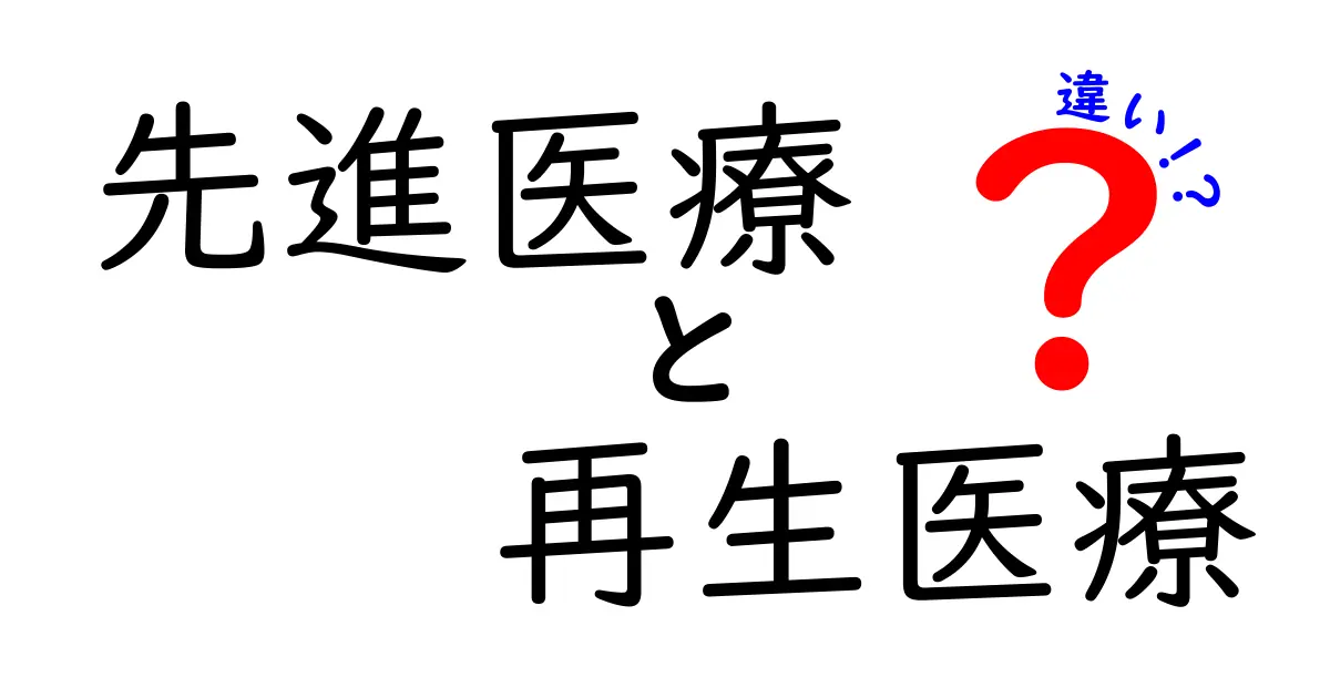 先進医療と再生医療の違いを徹底解説!未来の医療をわかりやすく理解しよう