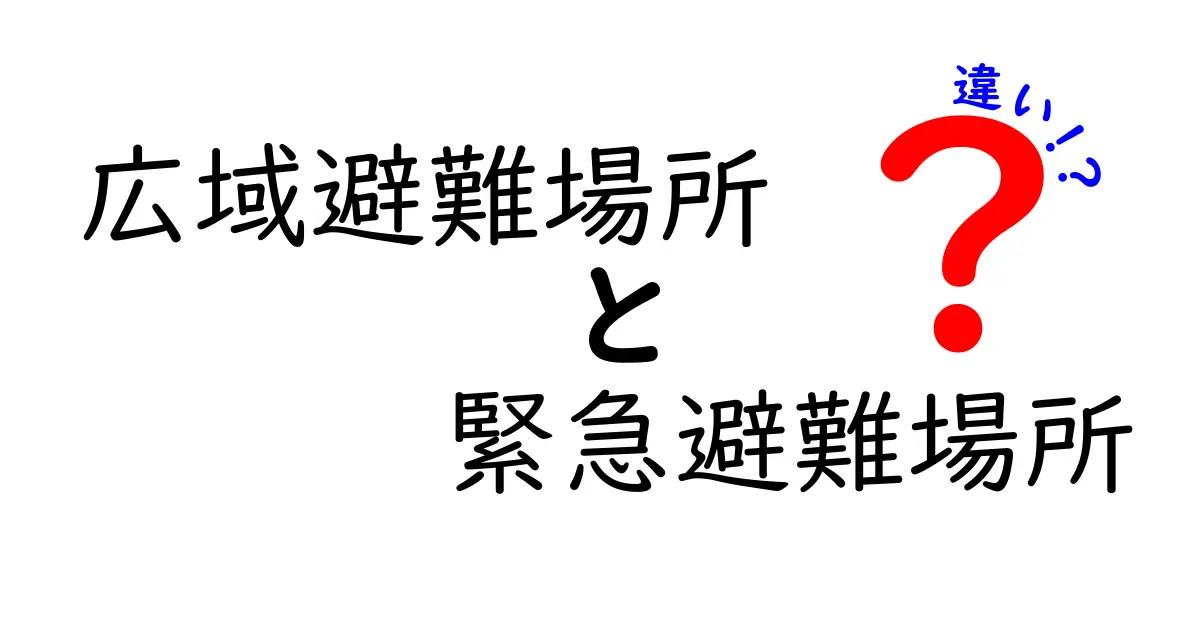 広域避難場所と緊急避難場所の違いとは？災害時に知っておきたい基本ポイント