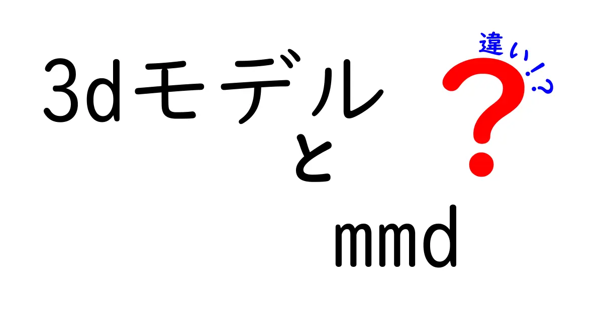 3DモデルとMMDの違いを初心者向けにわかりやすく解説！