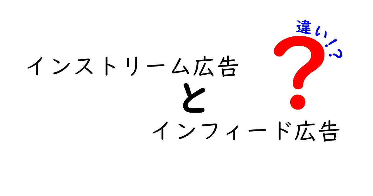 インストリーム広告とインフィード広告の違いを徹底解説｜使い分けのコツと実例