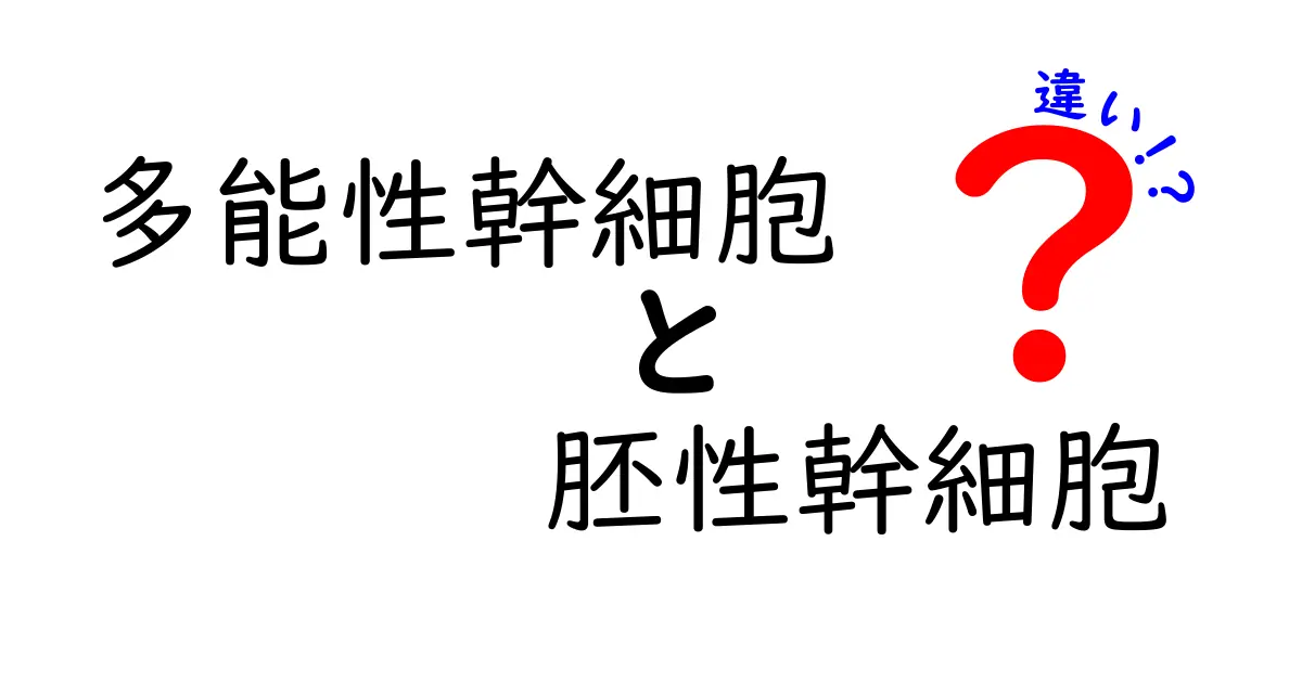 多能性幹細胞と胚性幹細胞の違いを徹底解説!中学生にもわかるやさしい基礎知識