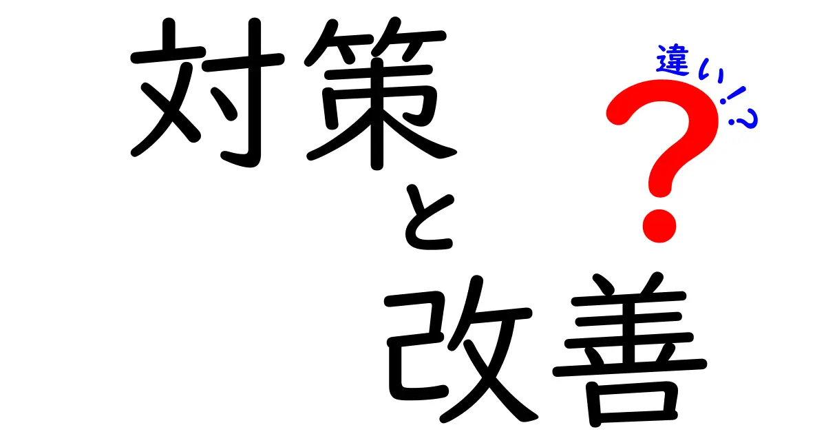 対策・改善・違いの意味と使い分けを徹底解説|中学生にもわかる言い換えガイド