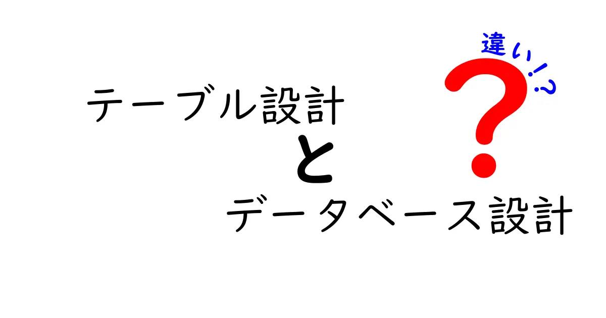 【初心者向け】テーブル設計とデータベース設計の違いをわかりやすく解説！