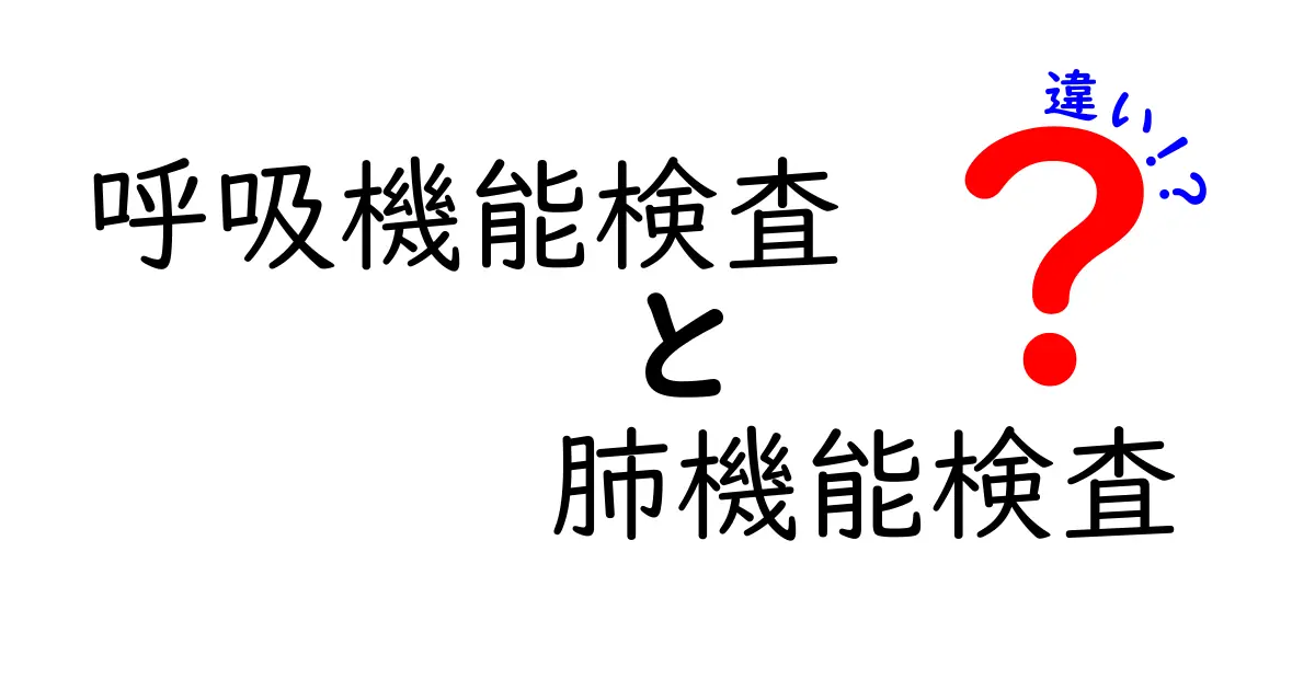 呼吸機能検査と肺機能検査の違いとは？中学生でもわかるやさしい解説
