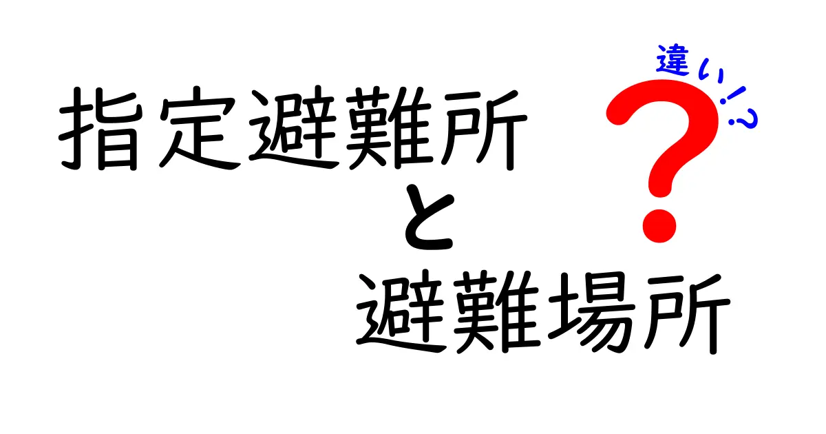 これでスッキリ!指定避難所と避難場所の違いをわかりやすく解説