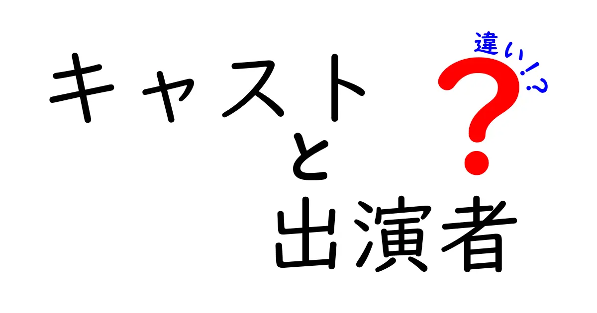 キャストと出演者の違いをわかりやすく解説!映画・ドラマで使い分けるコツ