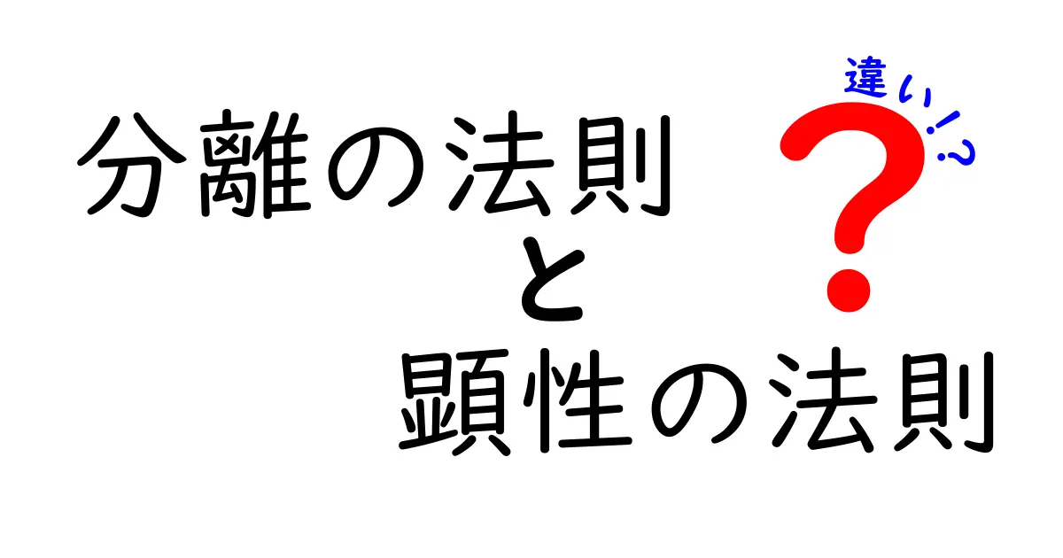 分離の法則と顕性の法則の違いをやさしく解説!中学生にも伝わるポイント