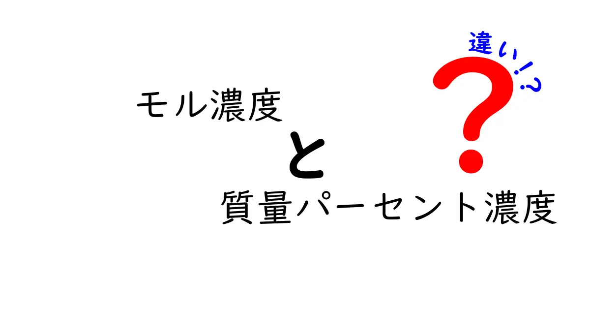 モル濃度と質量パーセント濃度の違いを徹底解説|中学生にもわかる実例つき
