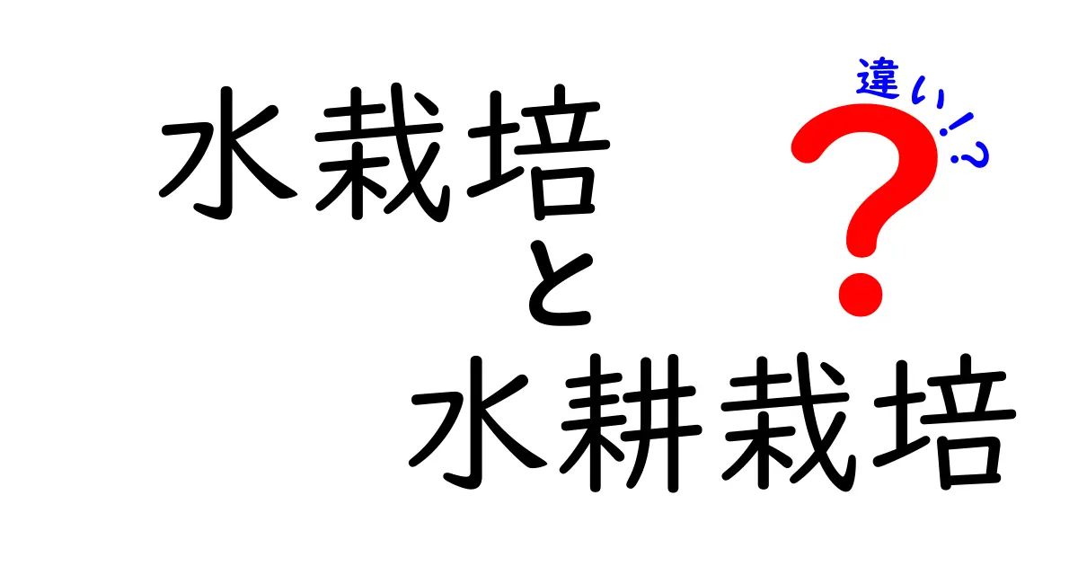 水栽培と水耕栽培の違いをやさしく解説！初心者でもわかるポイントまとめ