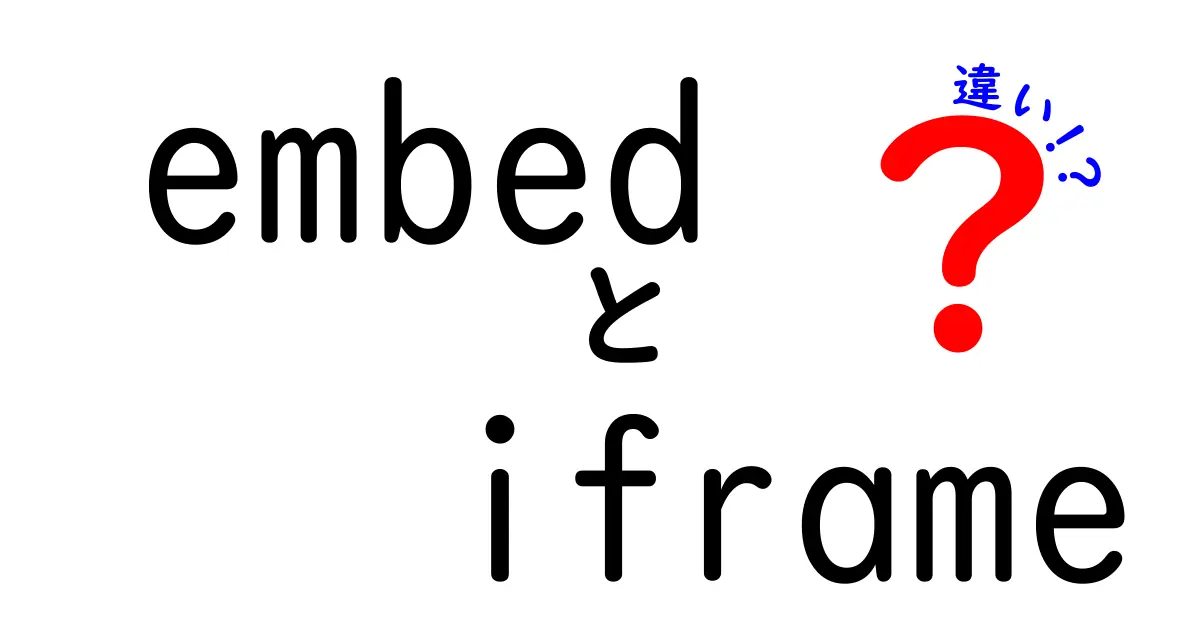 embedとiframeの違いを徹底解説!使い分けのコツと注意点がわかる入門ガイド