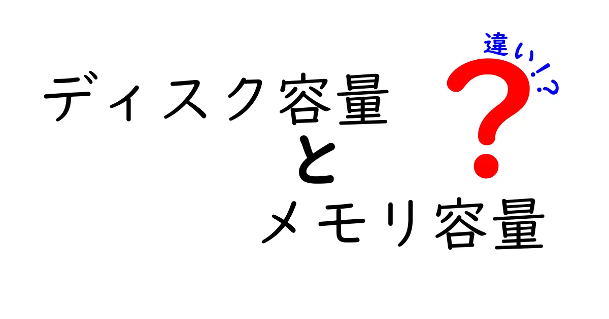 ディスク容量とメモリ容量の違いをゼロから理解！初心者にもやさしい徹底ガイド