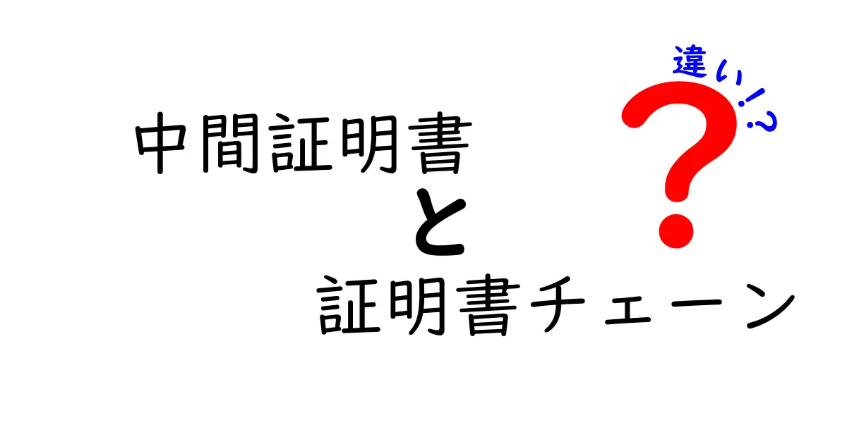 中間証明書と証明書チェーンの違いを徹底解説！初心者にもわかるSSL基礎入門
