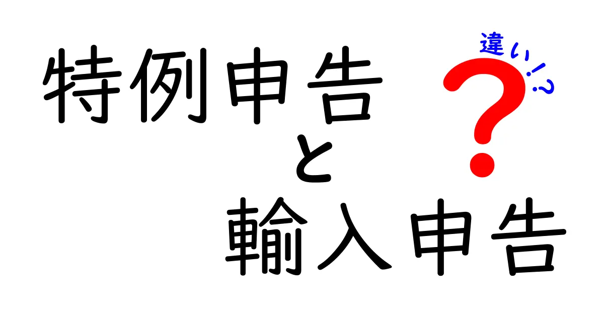 特例申告と輸入申告の違いを徹底解説！初心者にもわかりやすく図解付きで紹介