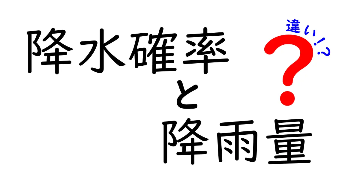降水確率と降雨量の違いって何?天気の疑問をわかりやすく解説!