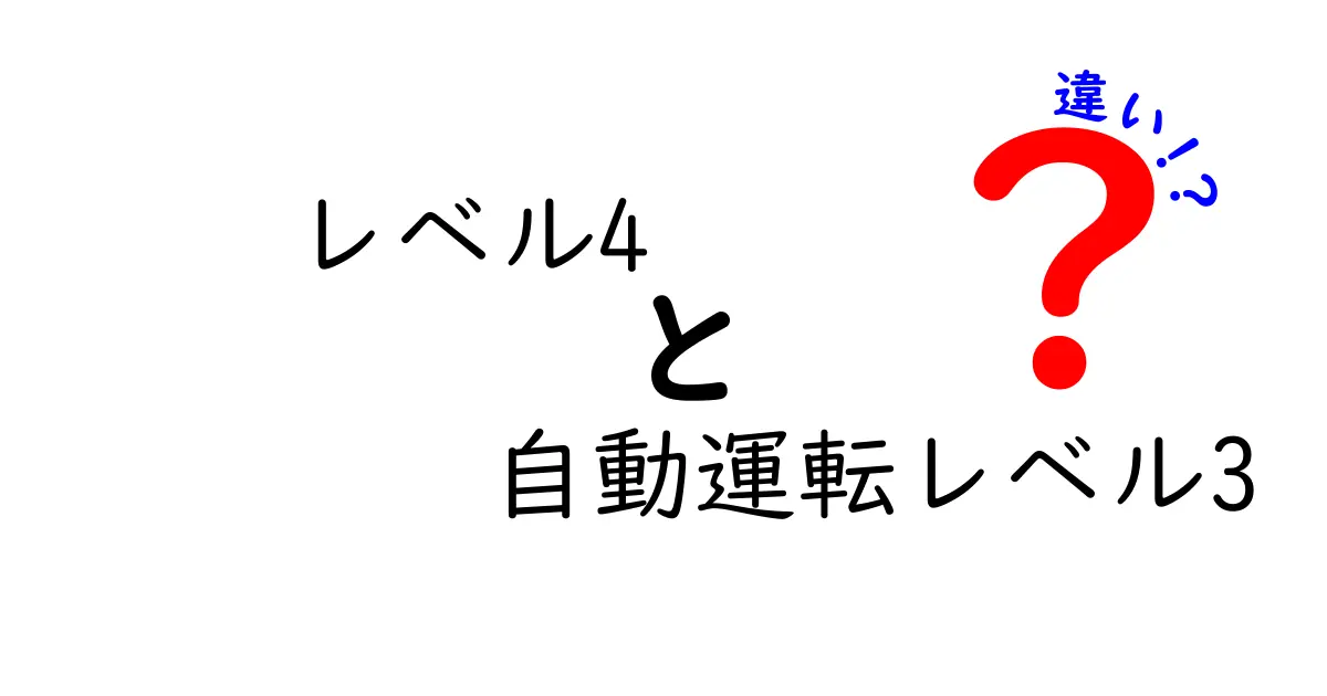 レベル4と自動運転レベル3の違いを徹底解説｜誰が運転を任されるのかと使い方のポイント