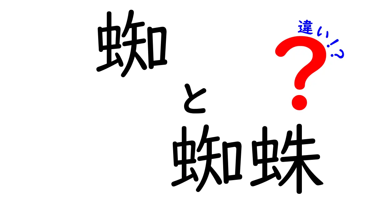 蜘と蜘蛛の違いって何?読み方と使い分けを中学生にもわかる解説
