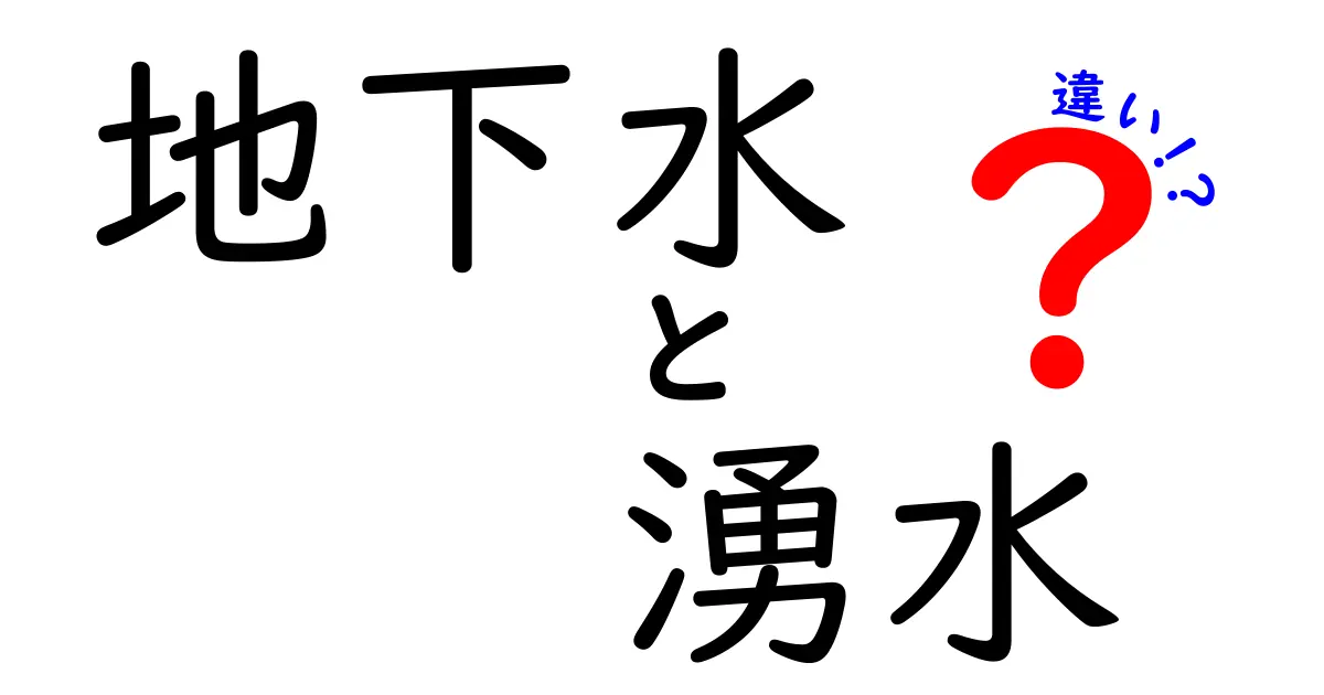 地下水と湧水の違いとは?自然の水の秘密をわかりやすく解説!
