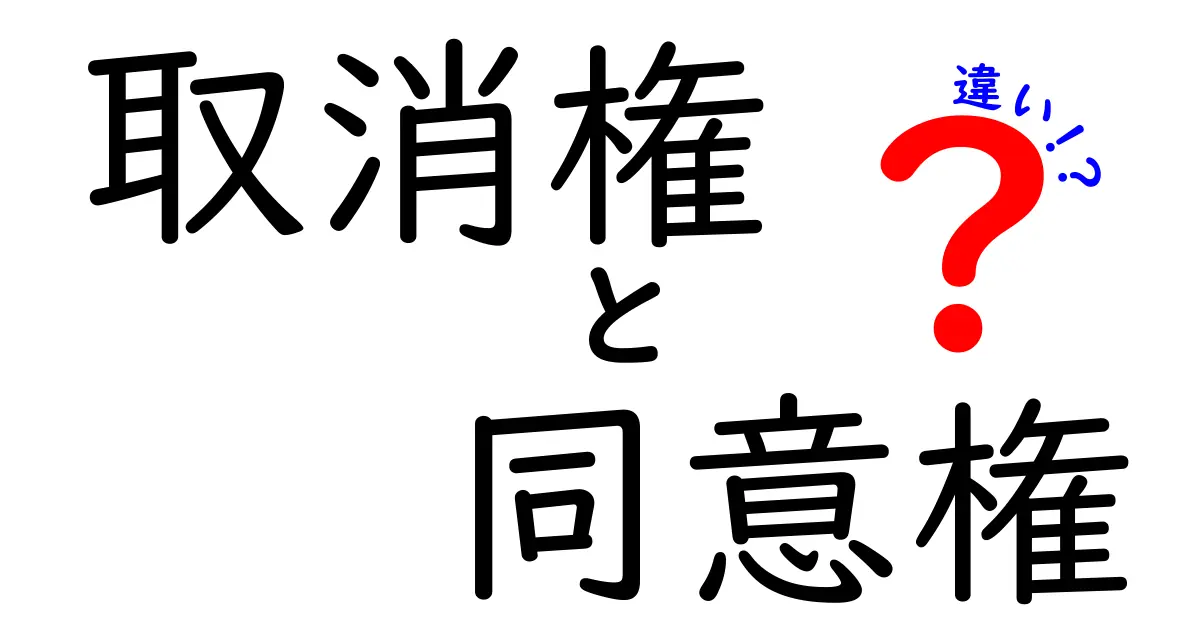 取消権と同意権の違いをわかりやすく解説!法律の基本ポイントまとめ