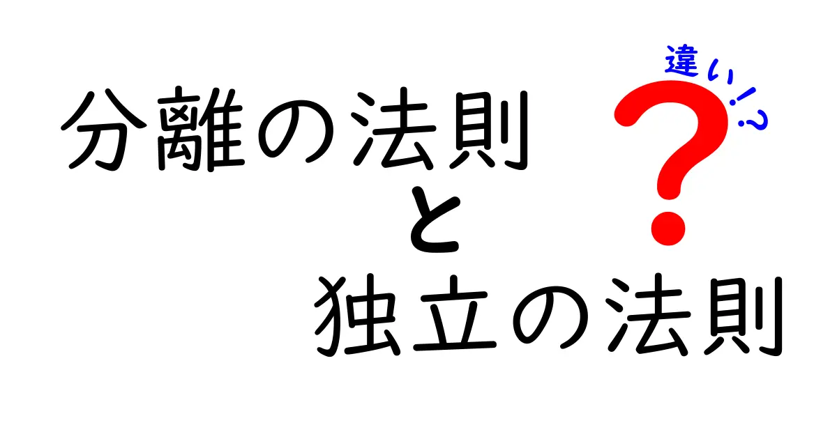 分離の法則と独立の法則の違いを徹底解説!日常と学問でどう使い分けるのか