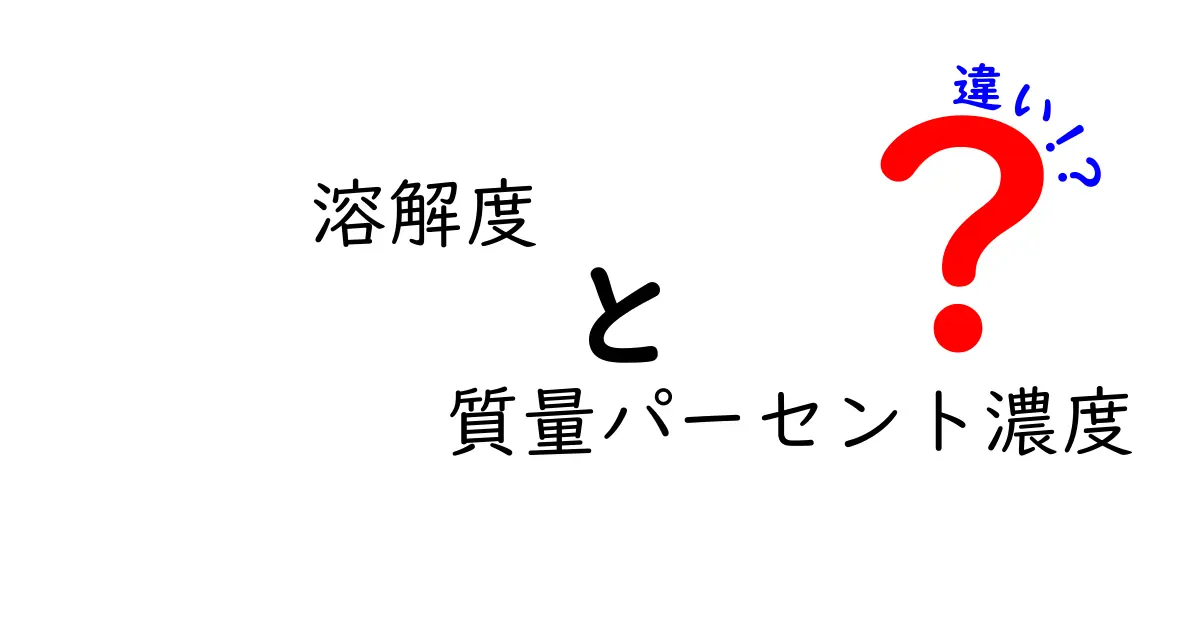 溶解度と質量パーセント濃度の違いを完全解説！中学生にもわかるやさしい解説