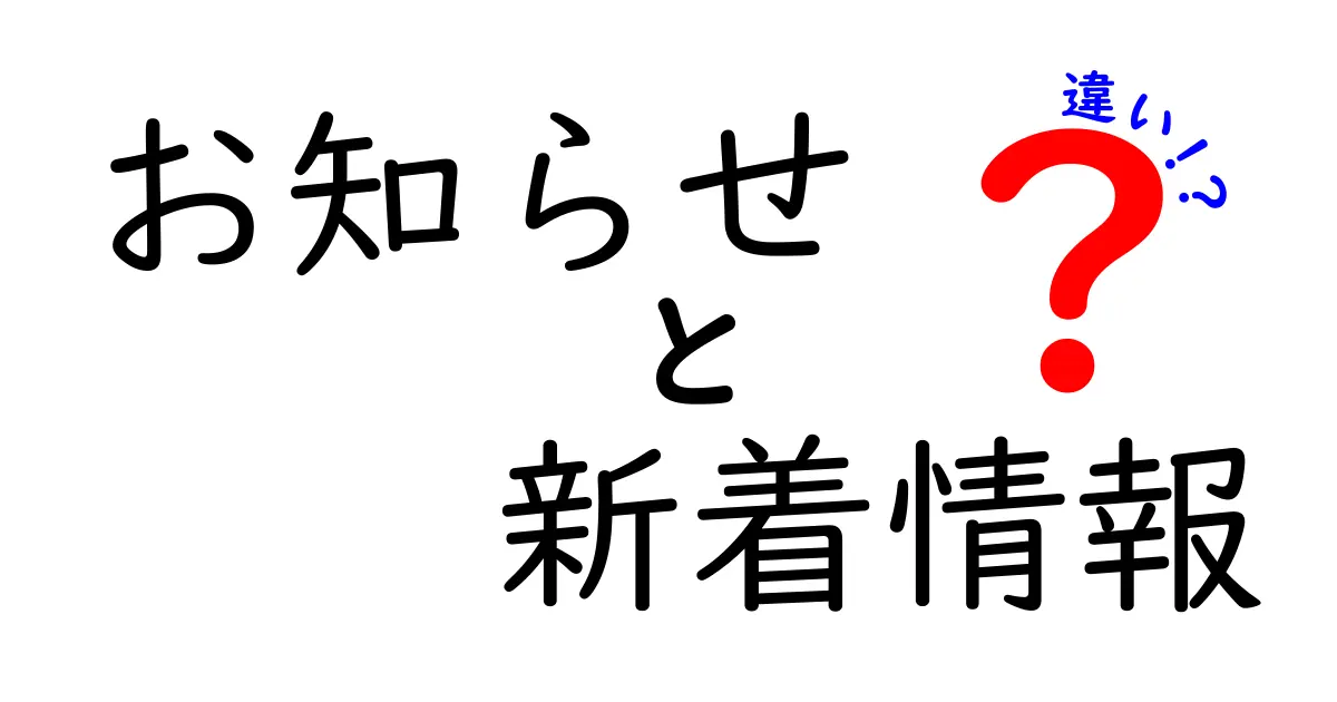 お知らせと新着情報の違いを完全解説—混同しがちな用語の本当の意味と使い方