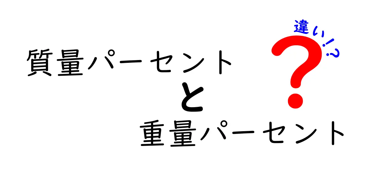 質量パーセントと重量パーセントの違いを徹底解説!中学生でも分かる実例付きガイド