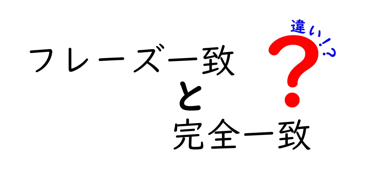 フレーズ一致と完全一致の違いを徹底解説!検索の精度を上げる使い分けガイド