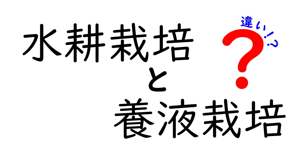 水耕栽培と養液栽培の違いを徹底解説！初心者でもわかる栽培方法のポイント