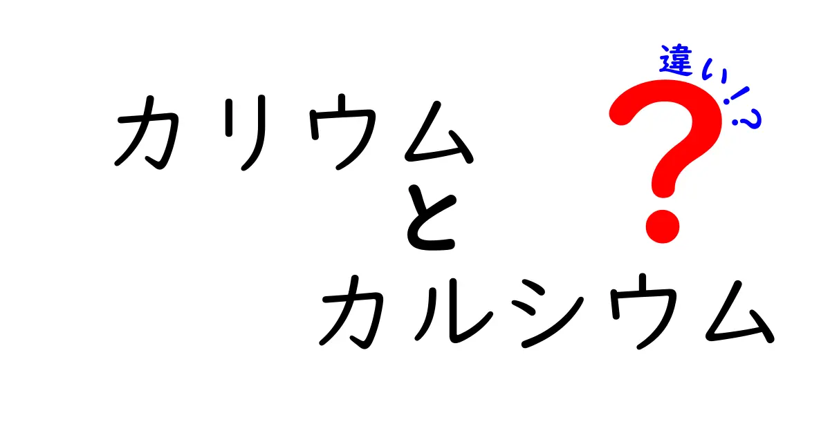 カリウムとカルシウムの違いを徹底解説!体への影響と日常の摂取のコツを中学生にもわかる図解付き