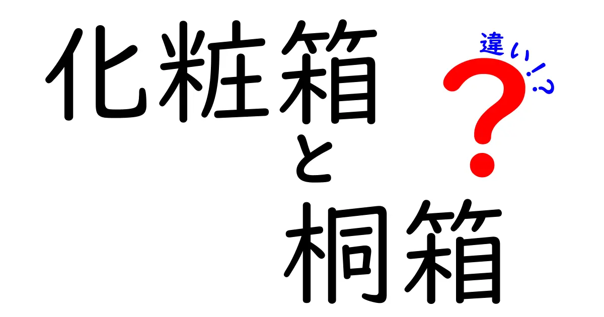 化粧箱と桐箱の違いを知って選ぶ!中学生にもわかる箱の基礎ガイド