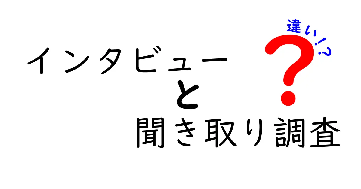 インタビューと聞き取り調査の違いをわかりやすく解説！使い分けポイントとは？