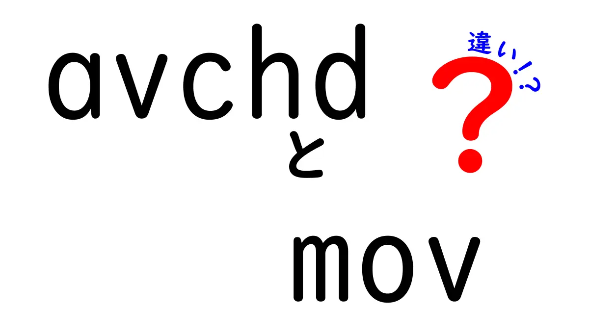 AVCHDとMOVの違いを徹底比較！撮影・編集・再生で失敗しない選び方ガイド