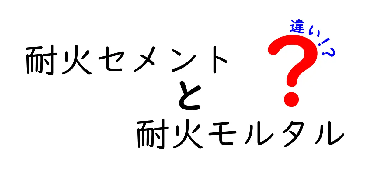 耐火セメントと耐火モルタルの違いを徹底解説!用途や特徴、選び方までわかりやすく紹介