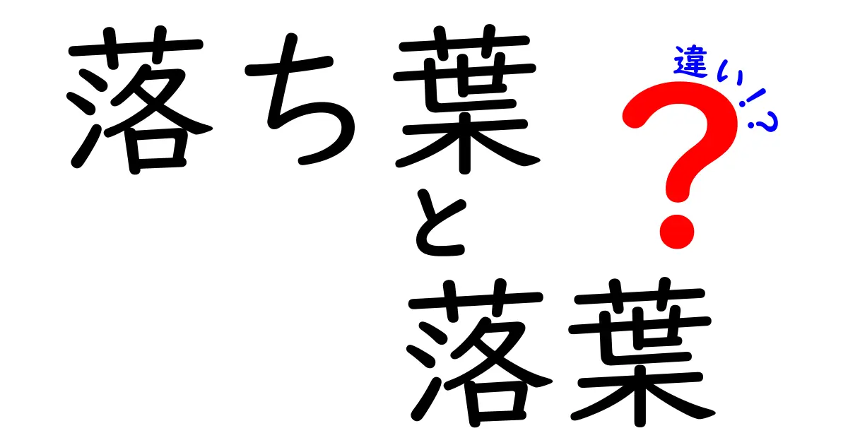 「落ち葉」と「落葉」の違いをわかりやすく解説！意外と知らない使い分けのポイント