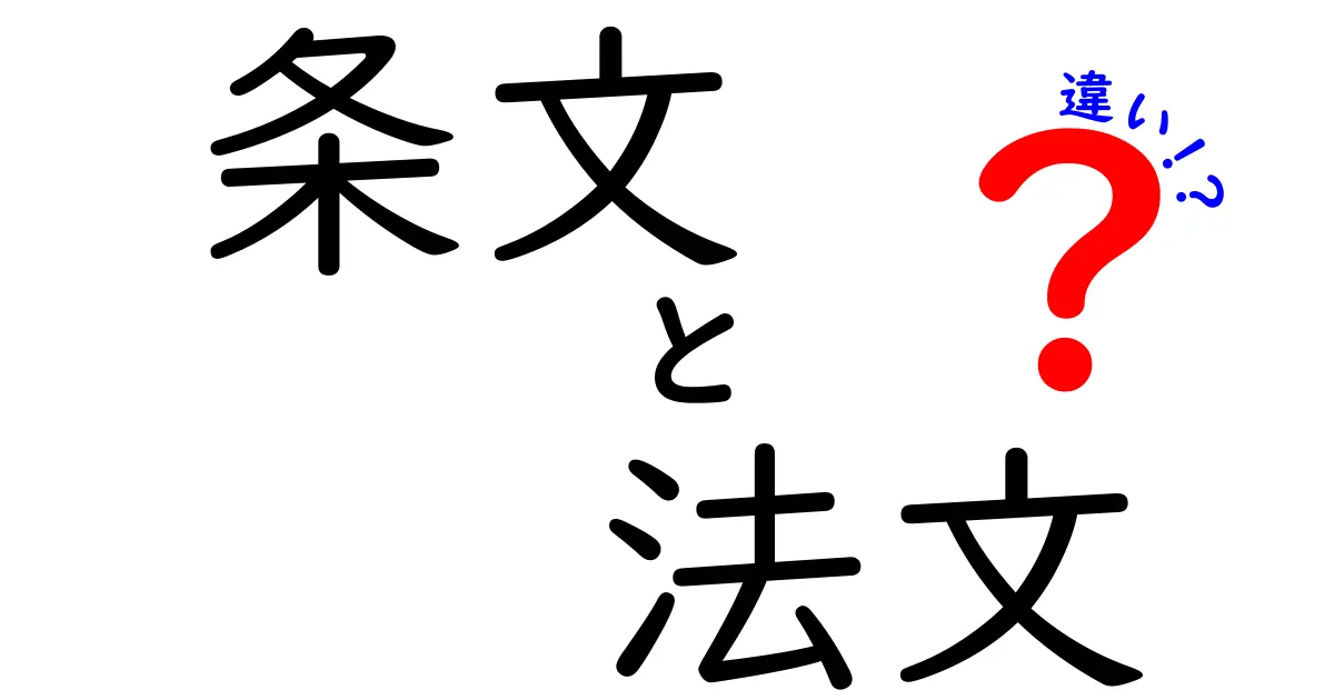 「条文」と「法文」の違いとは？法律を読むための基本ポイントを徹底解説！