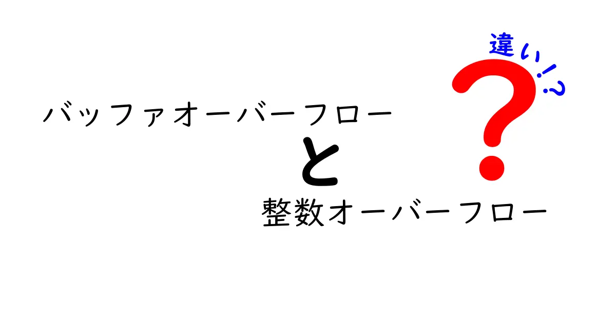 バッファオーバーフローと整数オーバーフローの違いとは?初心者にもわかりやすく解説!